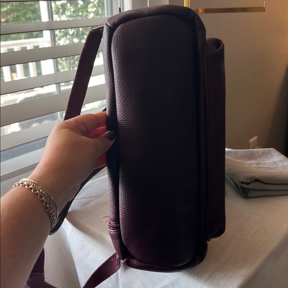 The Honest Co Burgundy Leather Backpack/Diaper Bag main image 12